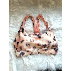 Fabletics Activewear Strappy Sports Bra Padded Cups XS EUC Cheetah